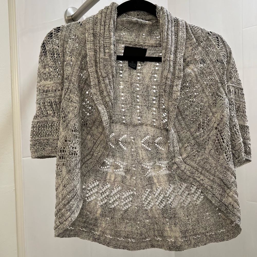 Grey Cynthia Rowley knit short sleeve sweater